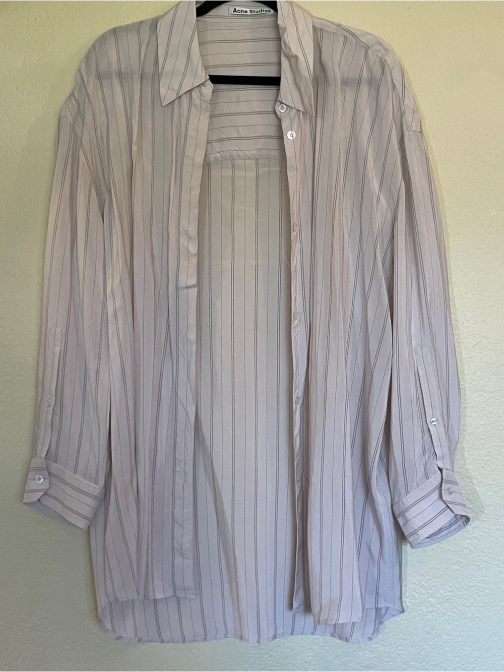Acne Studios Pale Beige Striped Button-Up Shirt